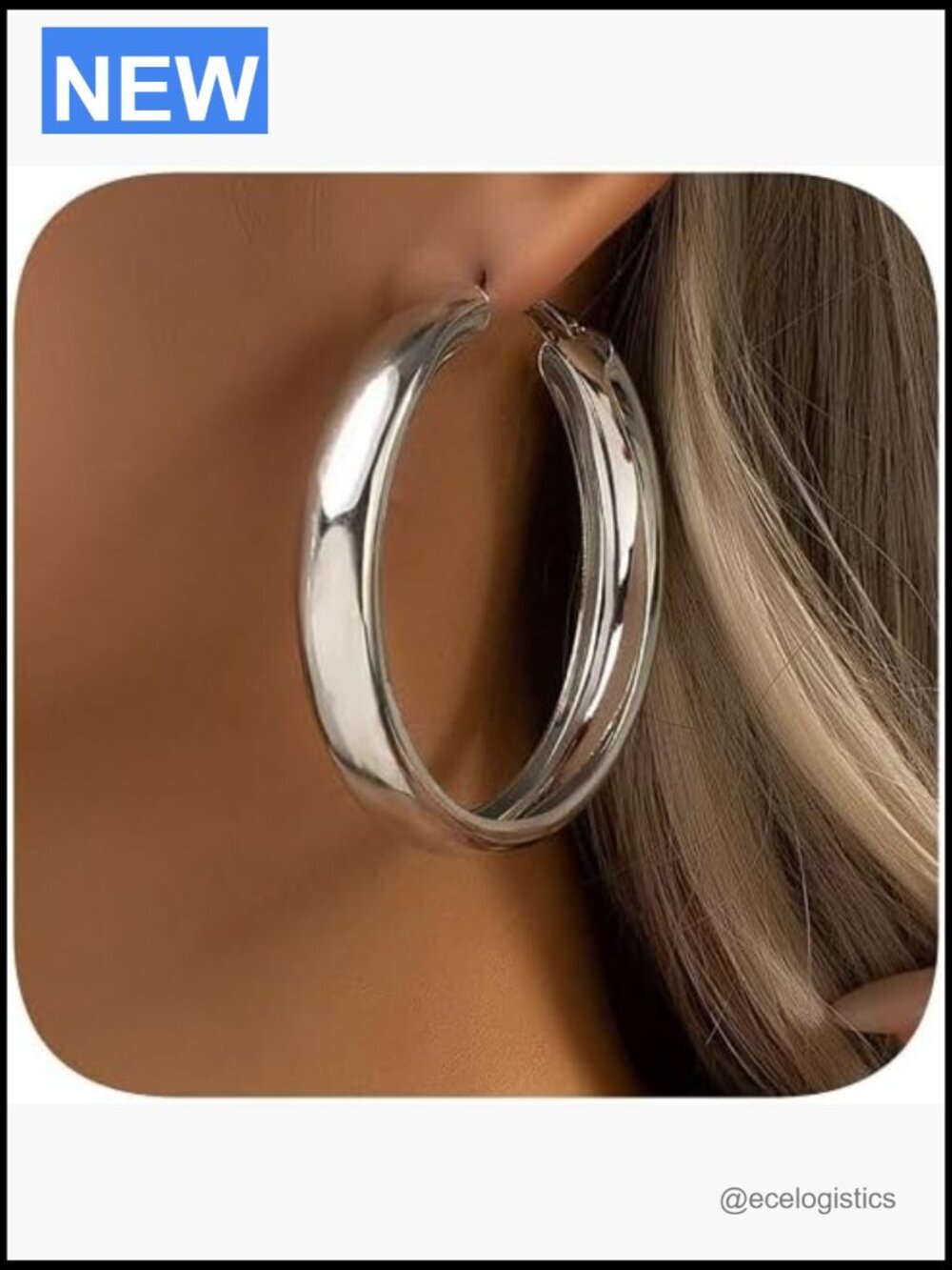 60mm Chunky Hoop Earrings Large Statement Lightweight Fashion Jewelry